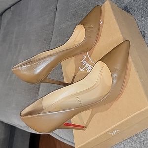 Authentic Christian Louboutin Kate Leather Pointed Red-Sole Pumps